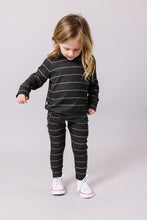Load image into Gallery viewer, rib knit trademark hoodie - anthracite sand stripe