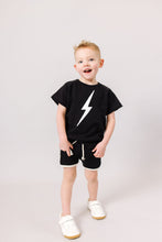 Load image into Gallery viewer, short sleeve crew - lightning on black