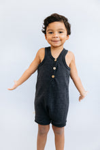 Load image into Gallery viewer, short tank romper - heather black