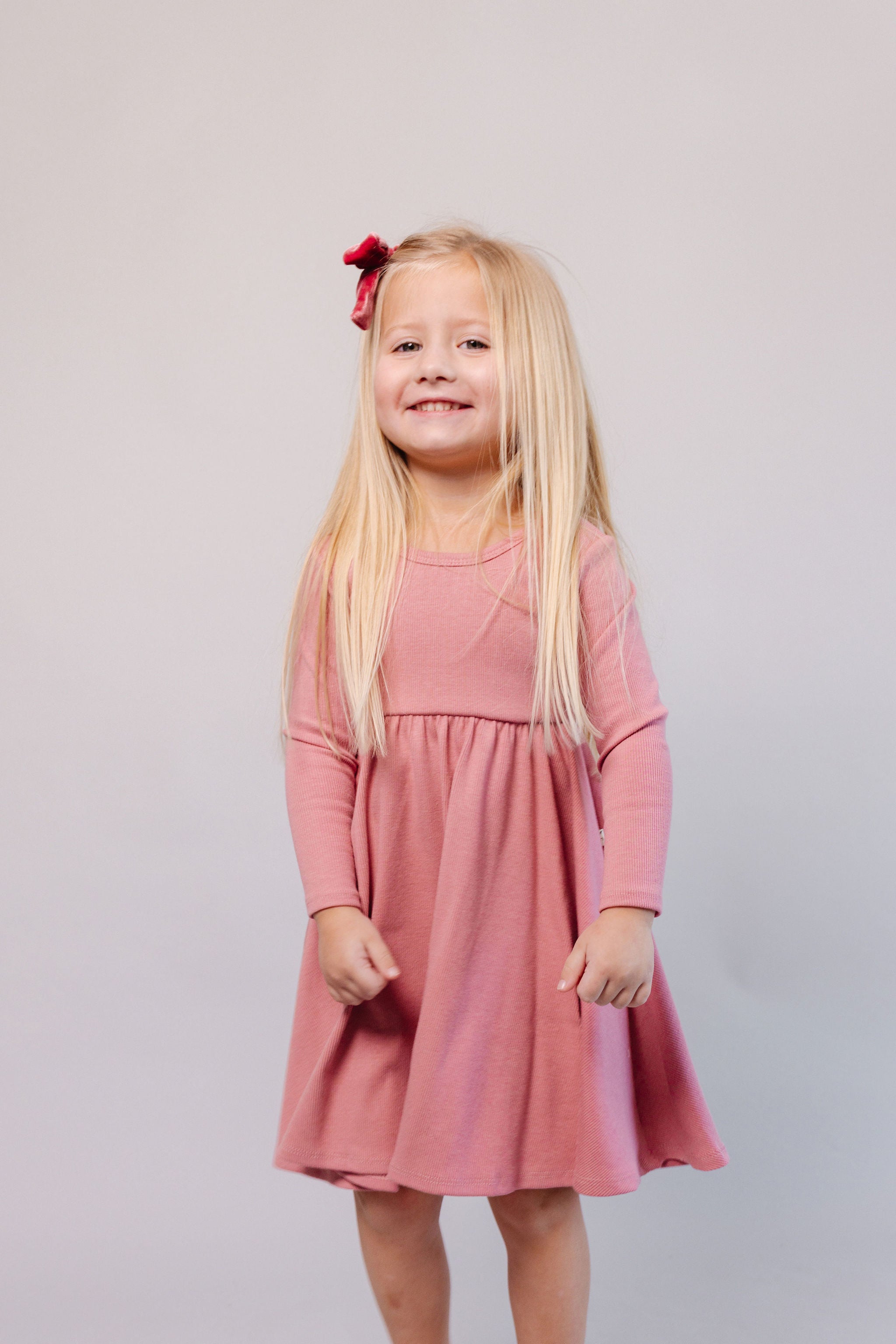 long sleeve swing dress CO - crepe