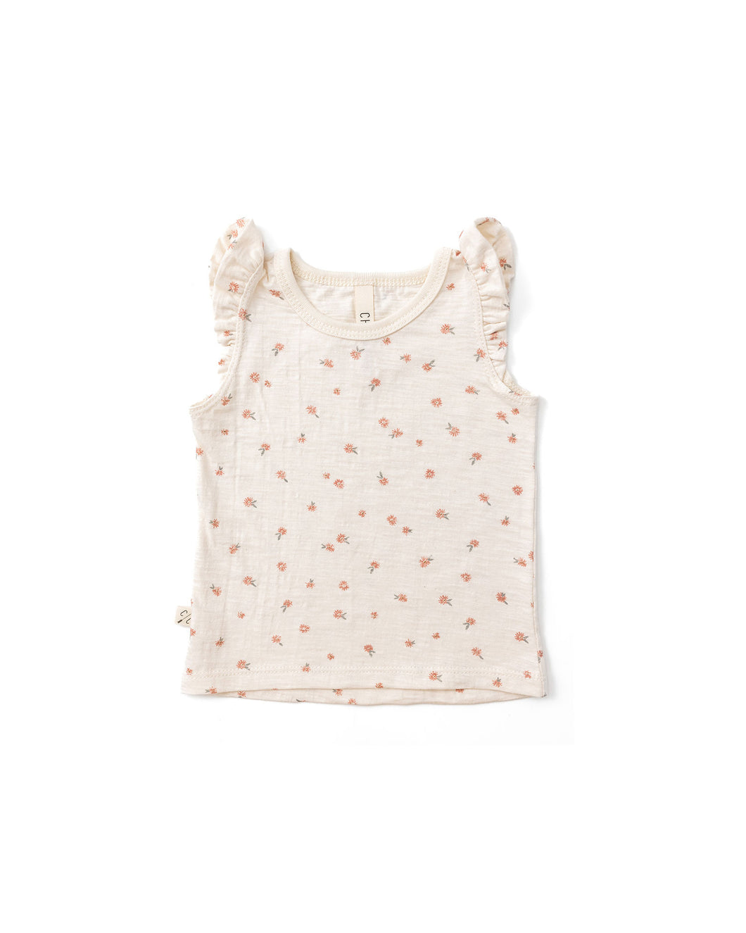 flutter tee - daisies on natural