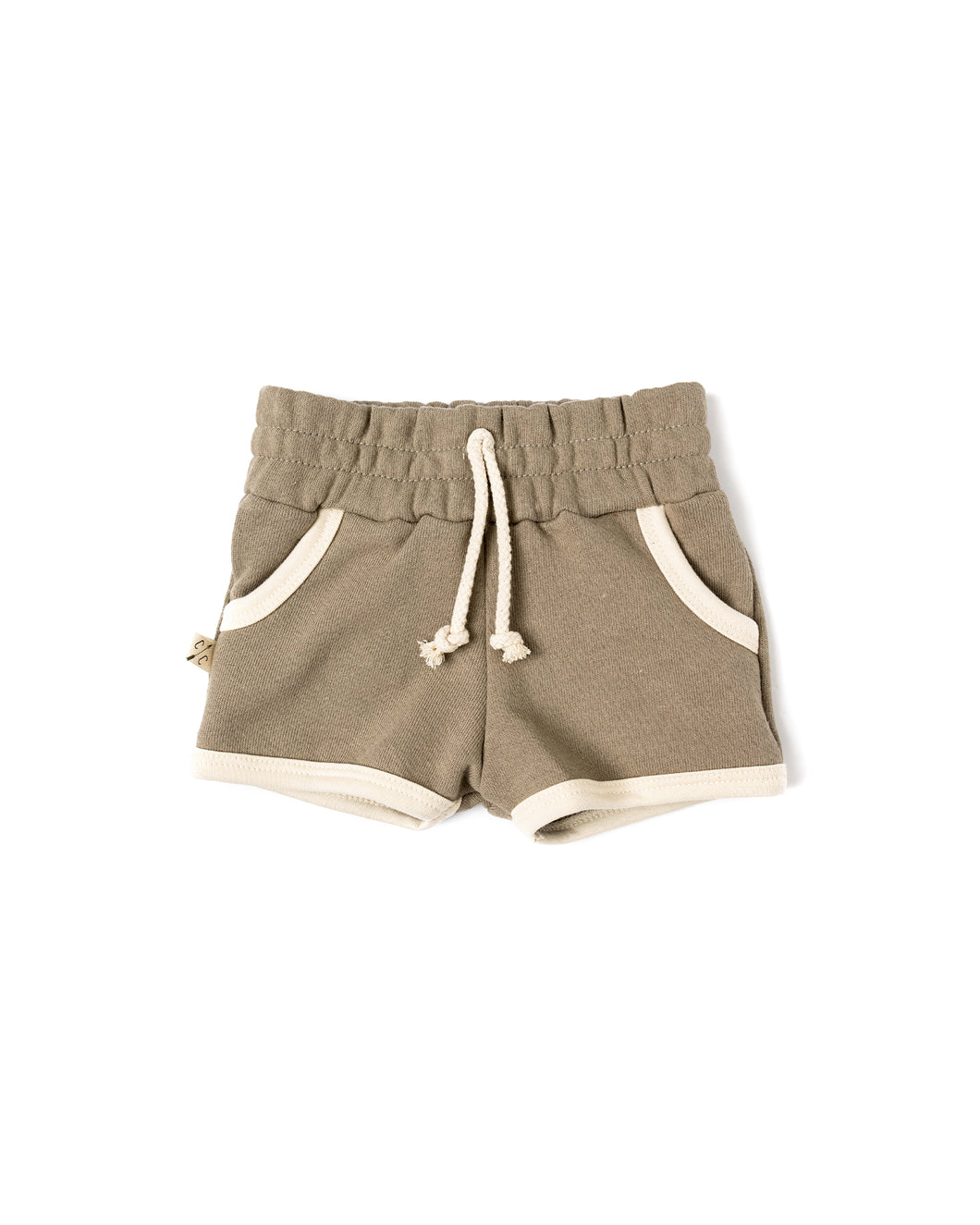 french terry retro short - greige