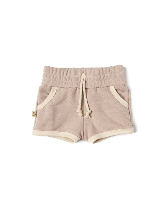 french terry retro short CO - mushroom