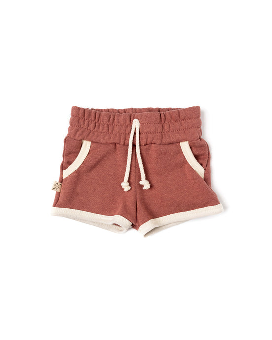 french terry retro short - redwood