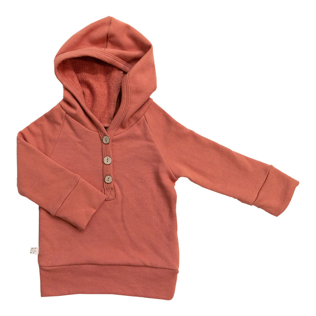 henley hoodie - faded red