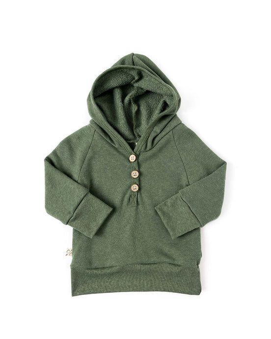 henley hoodie - pine
