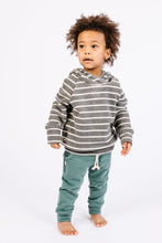 Load image into Gallery viewer, trademark raglan hoodie - iron gray stripe