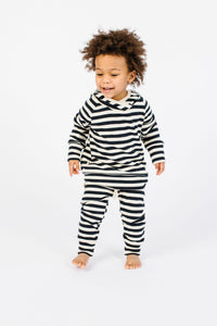 trademark raglan hoodie - navy and cream stripe
