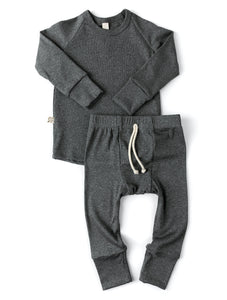 rib knit pant - iron gray