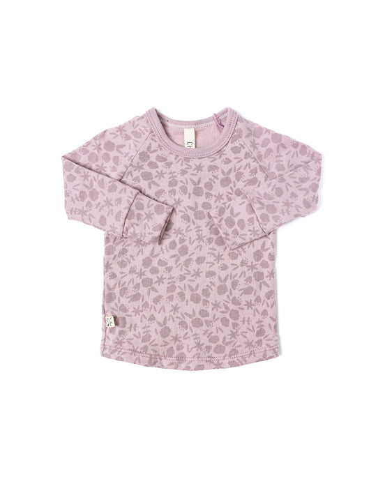 jersey long sleeve tee - ditsy floral on lilac