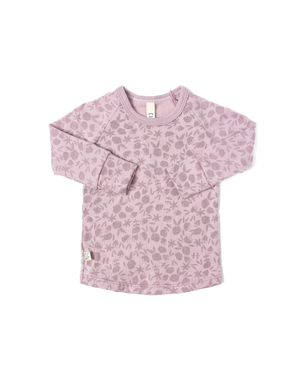 jersey long sleeve tee - ditsy floral on lilac