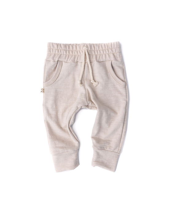slub jogger - white sand