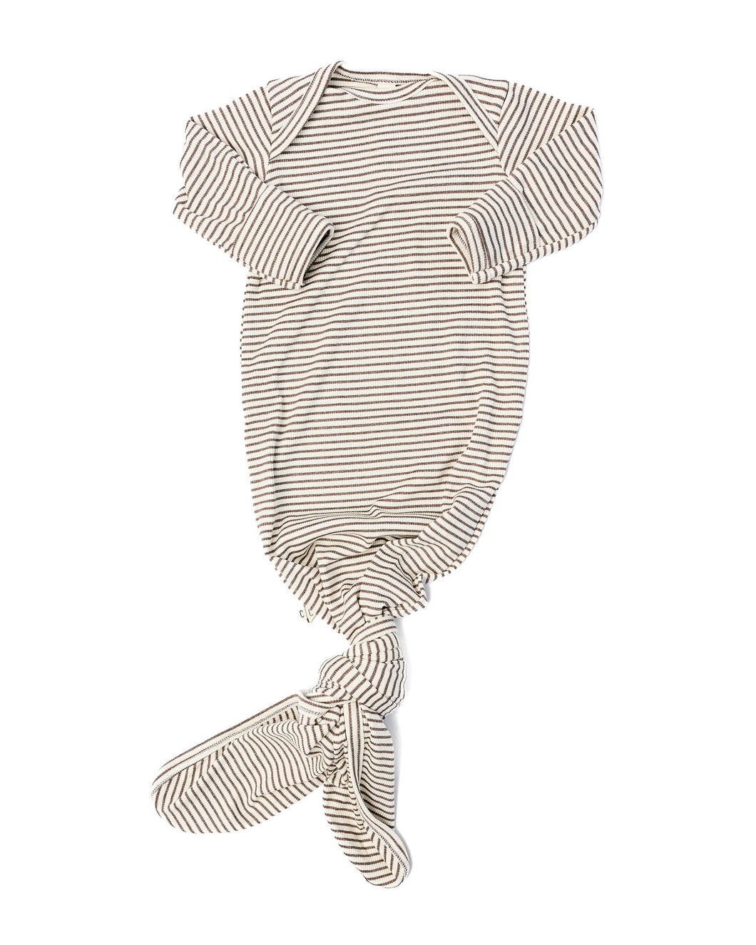 ribbed knotted sleeper - taupe stripe