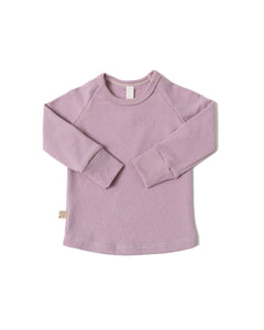 rib knit long sleeve tee - lilac