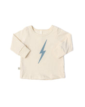 Load image into Gallery viewer, long sleeve tee - blue lightning on natural
