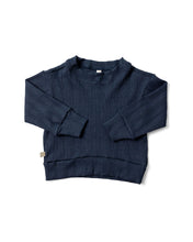 Load image into Gallery viewer, rib knit lounge set top - polo blue