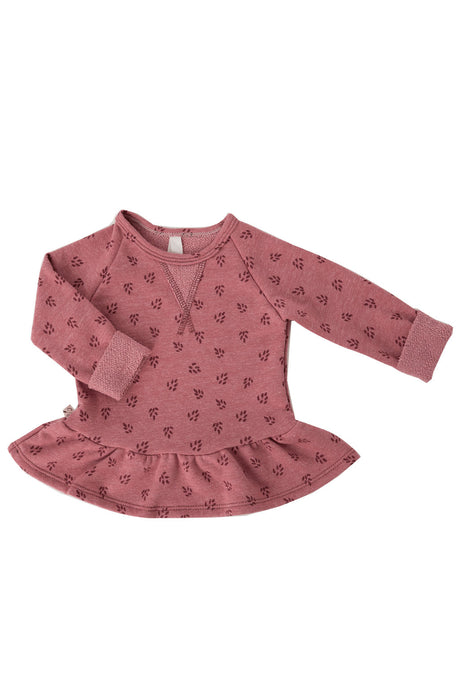 peplum crew - pine cones on rosewood