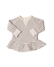 Load image into Gallery viewer, peplum crew - natural stripe