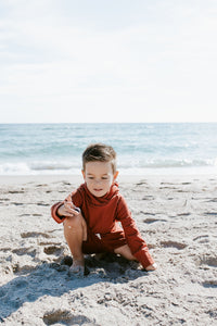 beach hoodie - barn red