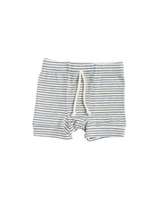 Load image into Gallery viewer, rib knit shorts - narrow charcoal stripe