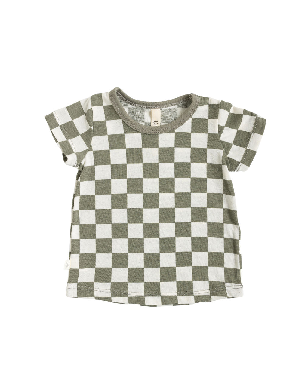 basic tee CO - vetiver checkerboard