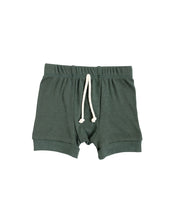 Load image into Gallery viewer, rib knit shorts - deep forest