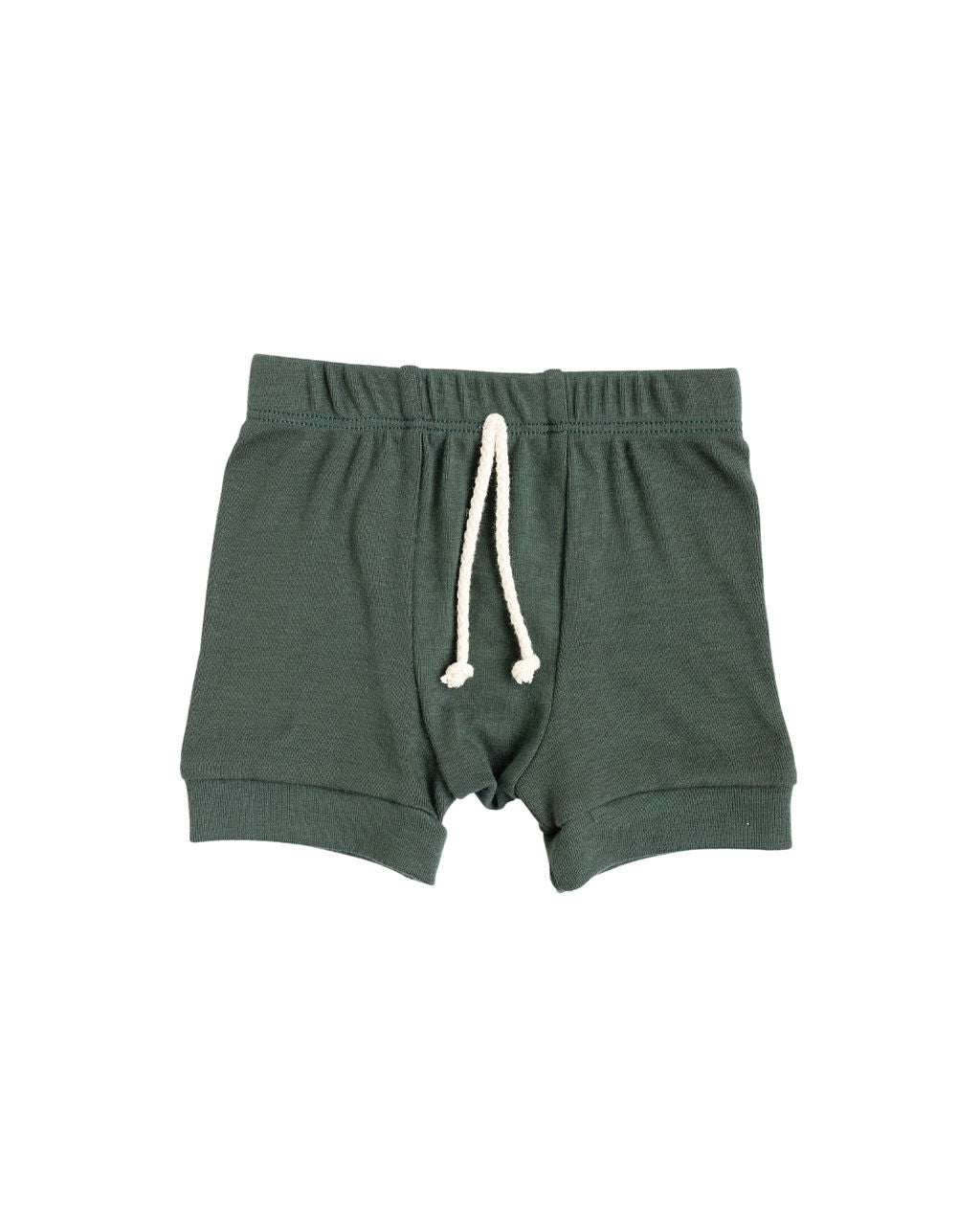 rib knit shorts - deep forest