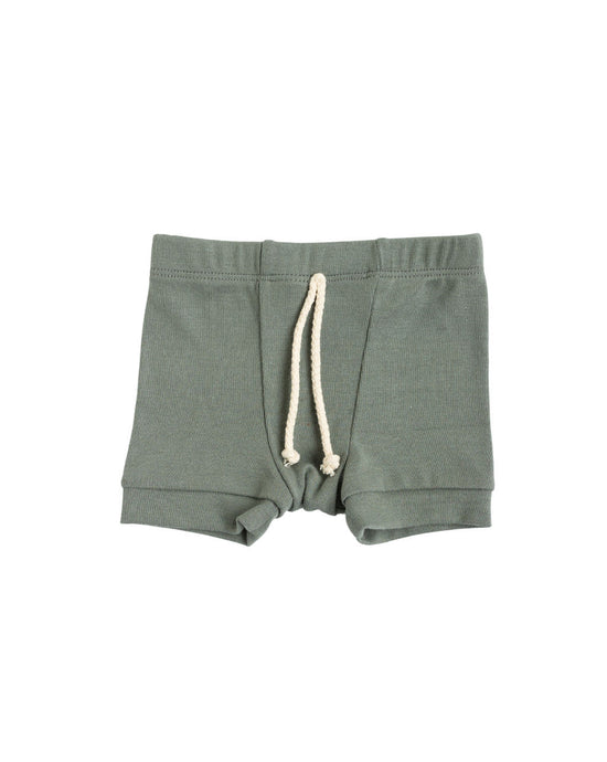 rib knit shorts - agave green