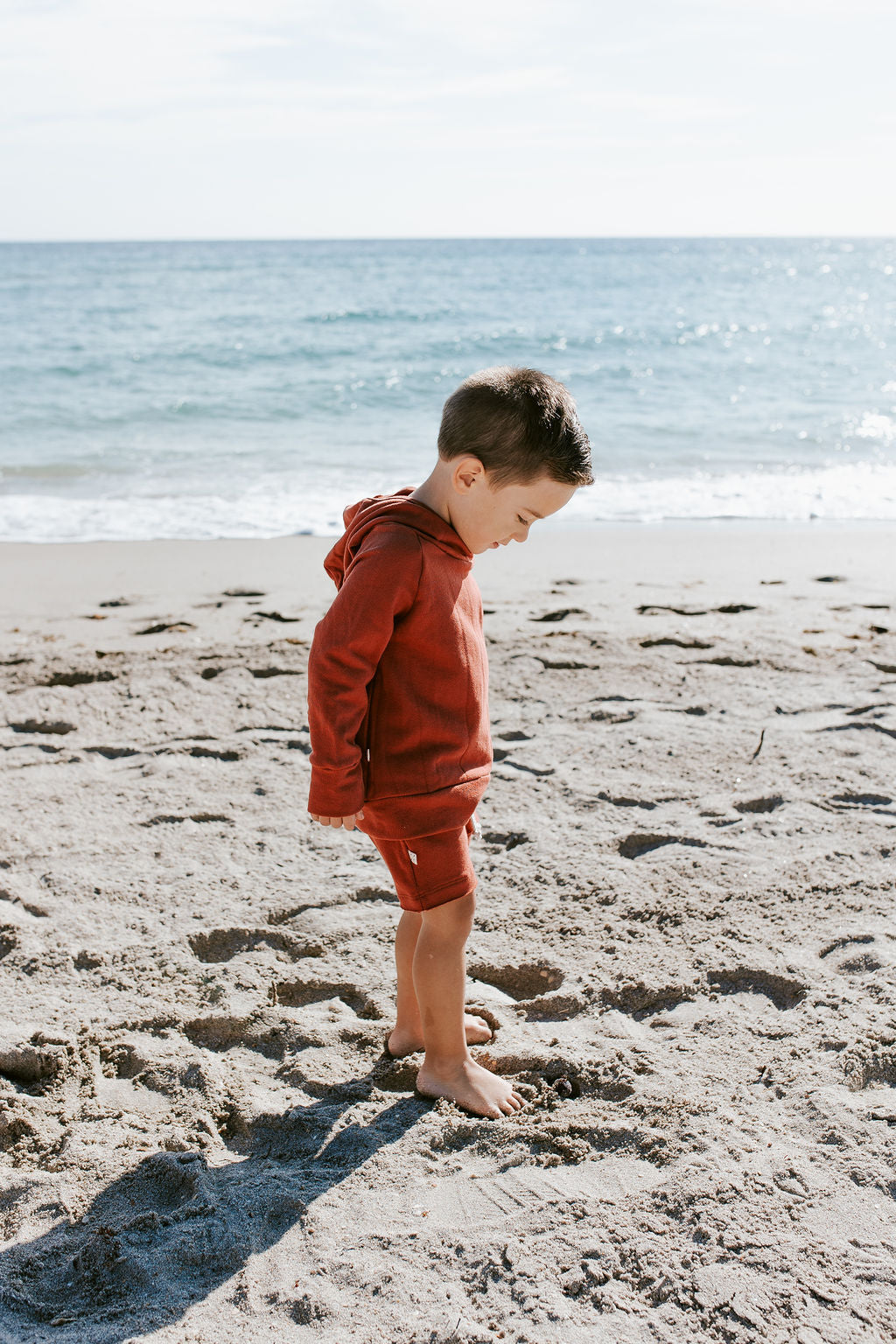 beach hoodie - barn red