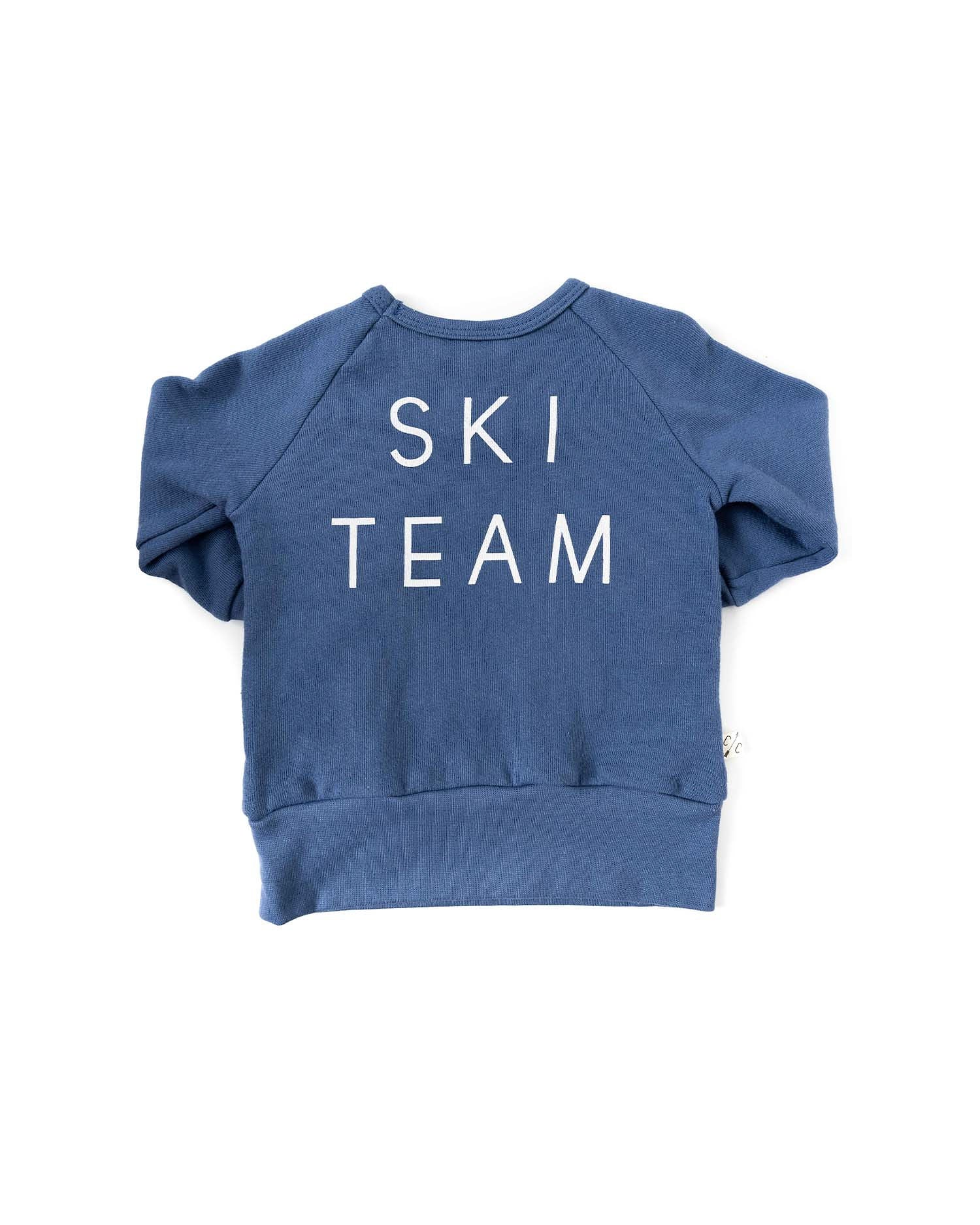 pullover crew - ski team on ink blue