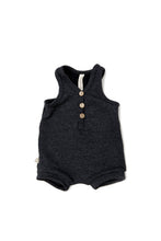 Load image into Gallery viewer, short tank romper - heather black