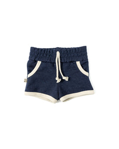french terry retro short - oxford blue