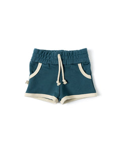 french terry retro short - storm cloud