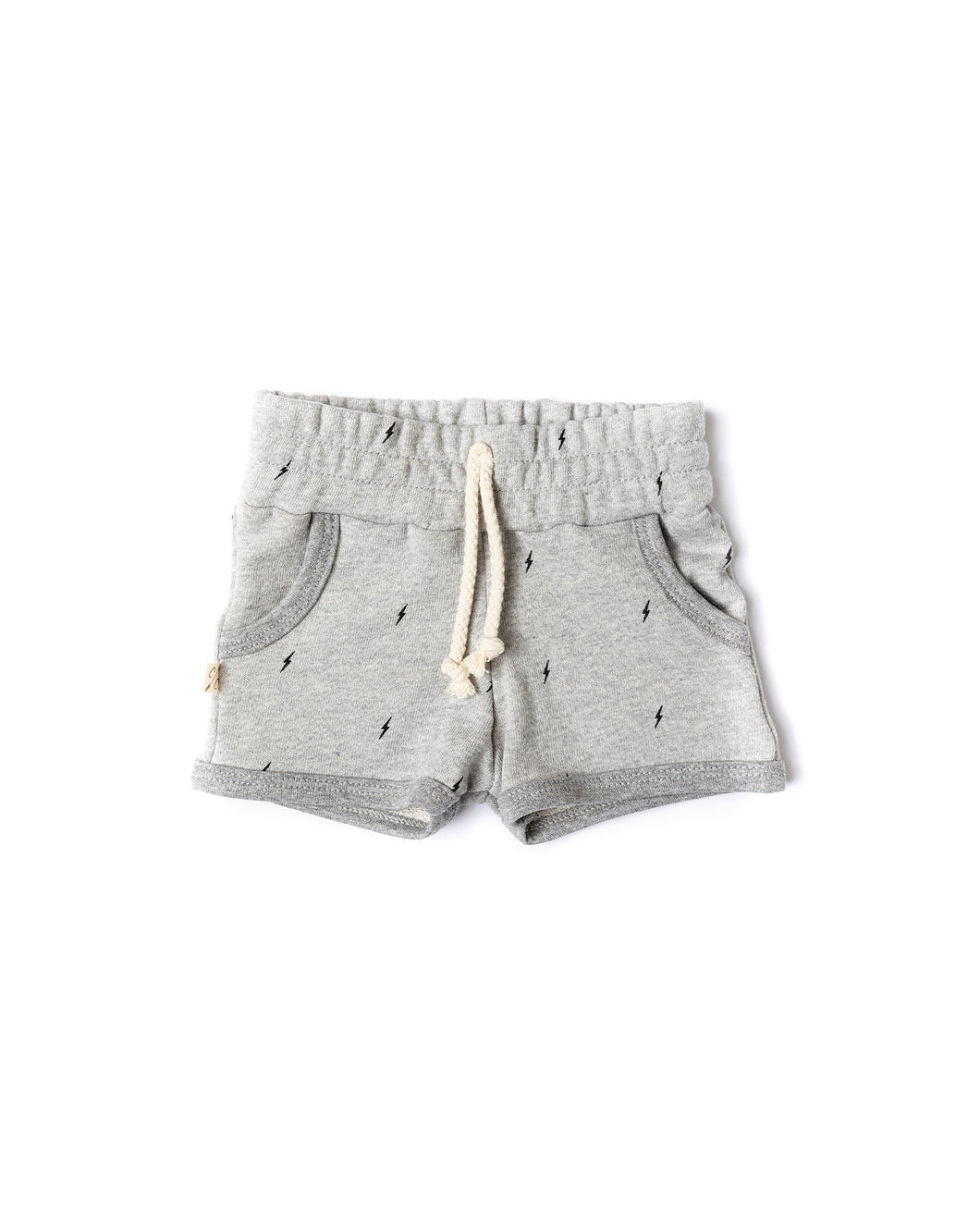 french terry retro short - bolts on pebble