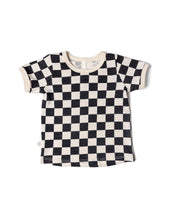 Load image into Gallery viewer, ringer tee - black checkerboard