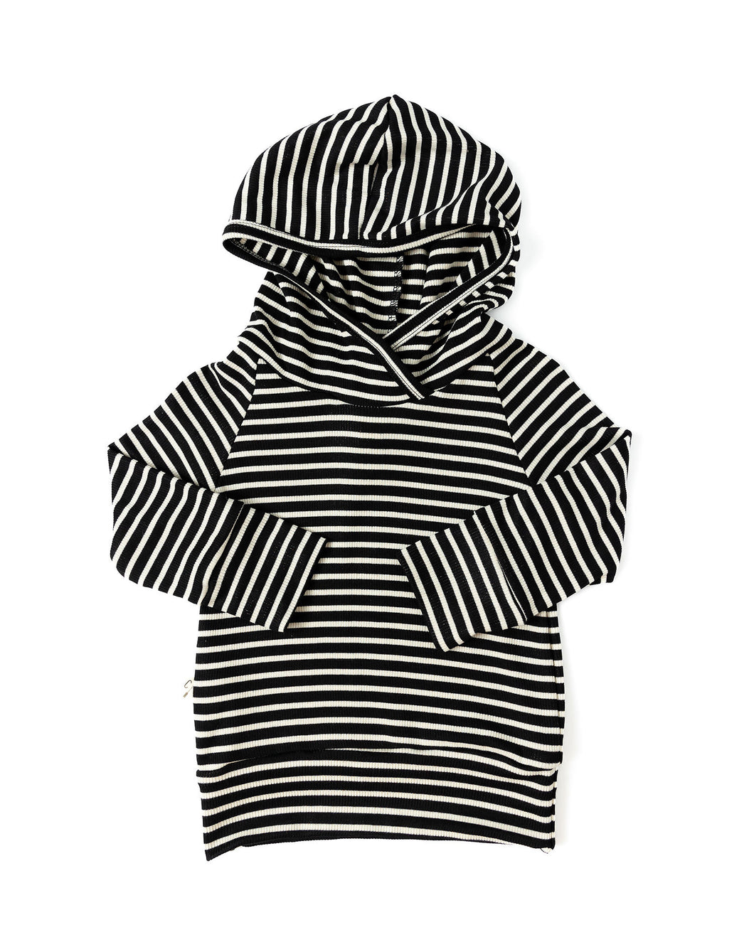 rib knit trademark hoodie - black stripe