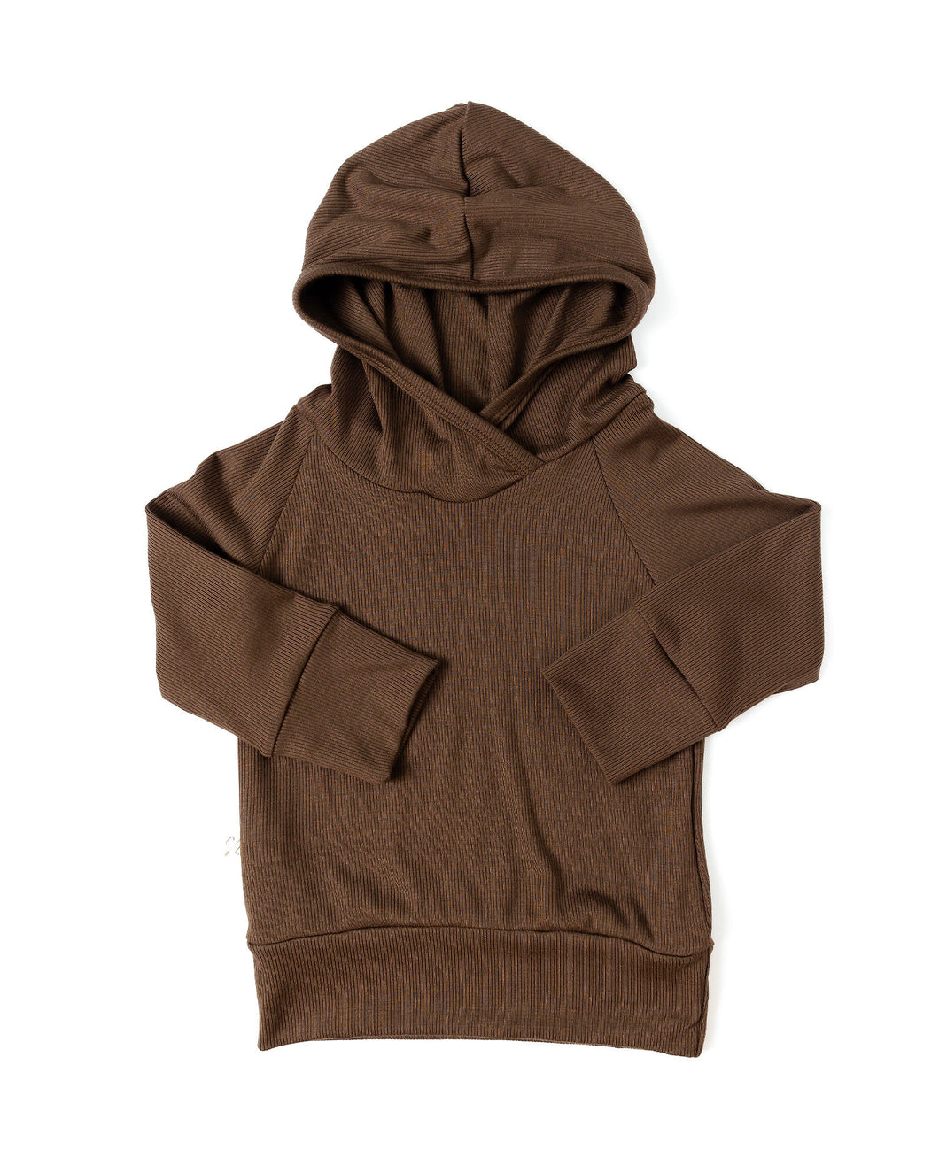 rib knit trademark hoodie - mocha