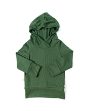 Load image into Gallery viewer, rib knit trademark hoodie - pine