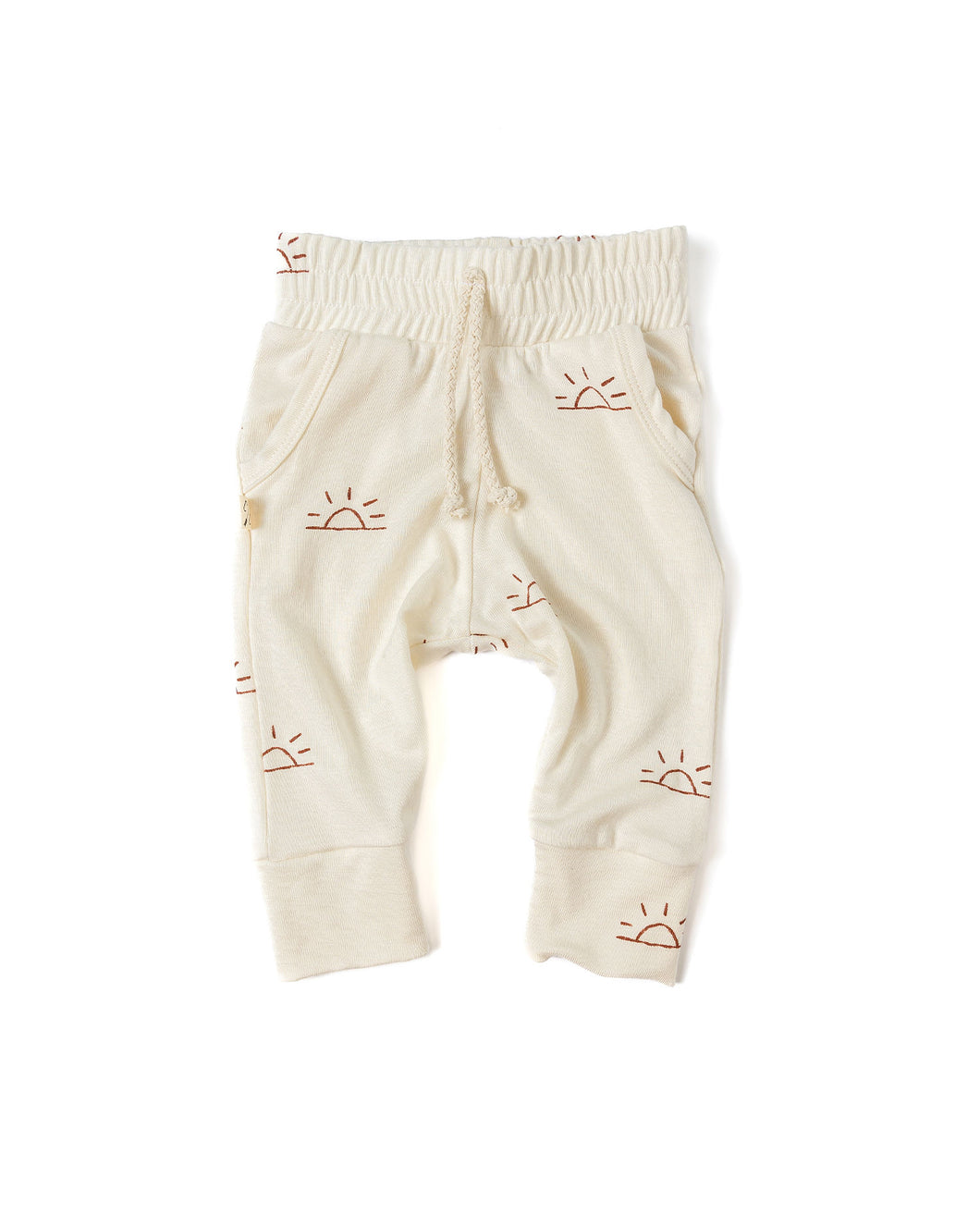 rib knit jogger - sunset on natural