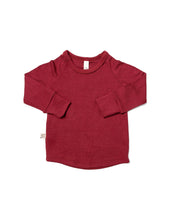 Load image into Gallery viewer, rib knit long sleeve tee - stocking red