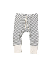 Load image into Gallery viewer, rib knit pant - narrow charcoal stripe with contrast