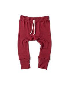 rib knit pant - stocking red