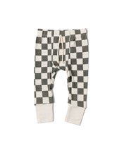 Load image into Gallery viewer, rib knit pant - vetiver checkerboard with contrast