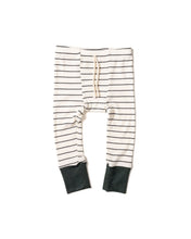 Load image into Gallery viewer, rib knit pant - wide charcoal stripe wreath green contrast