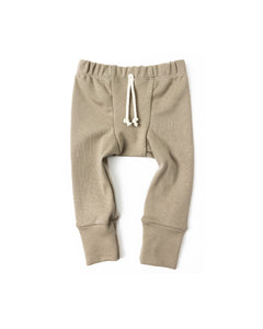 rib knit pant - greige