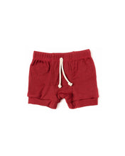 Load image into Gallery viewer, rib knit shorts - scarlet
