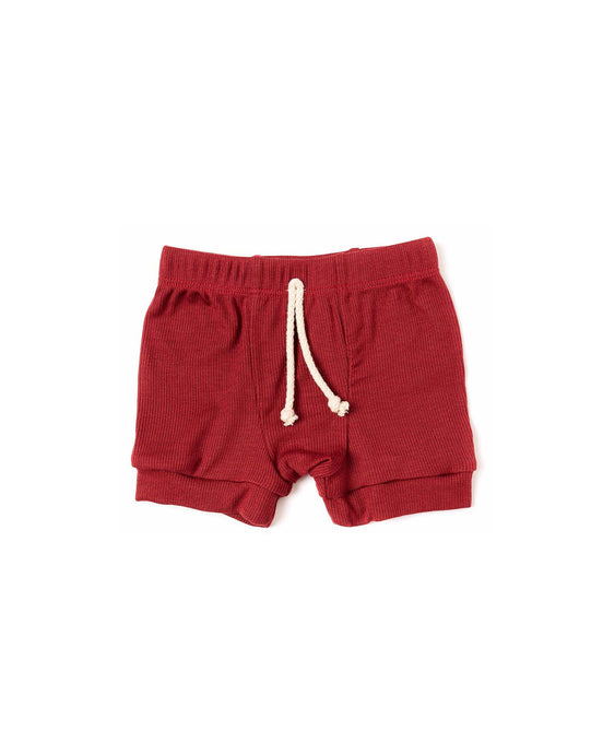 rib knit shorts - scarlet