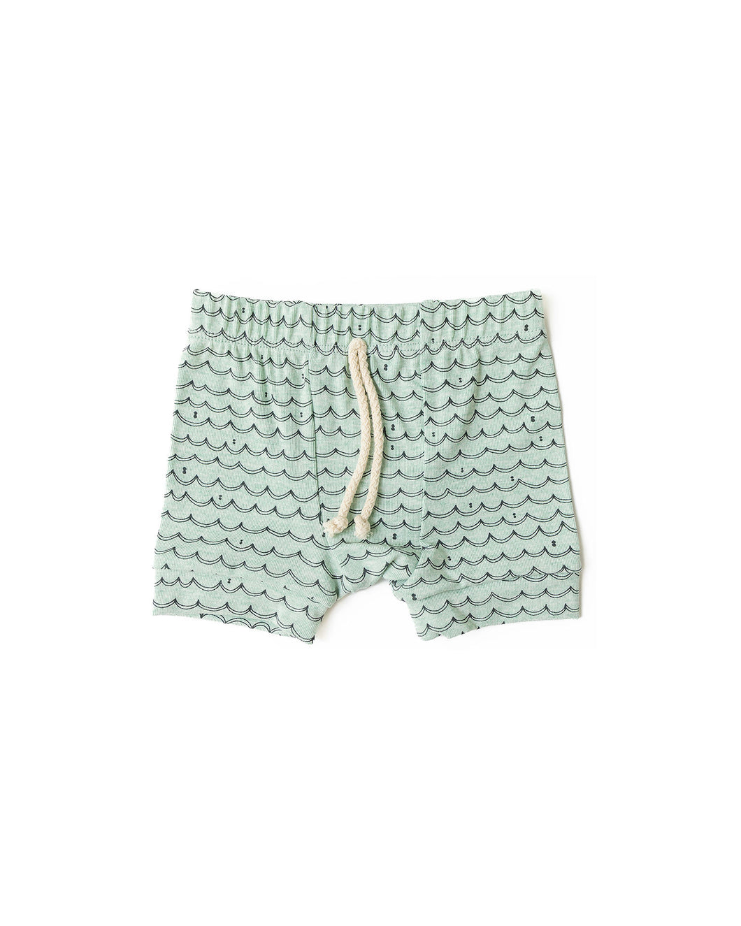 rib knit shorts - waves on caribbean
