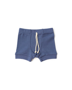 rib knit shorts - ink blue