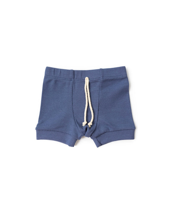 rib knit shorts CO - ink blue